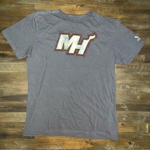 ✅ Adidas Miami Heat gray graphic tee shirt with Heat logo